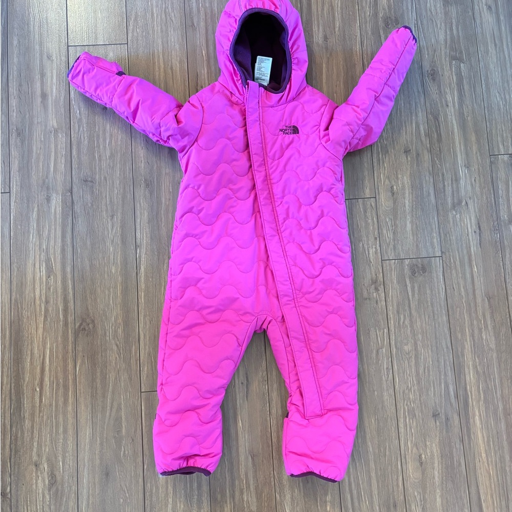 The North Face Pink Kids One Piece Snow Suit